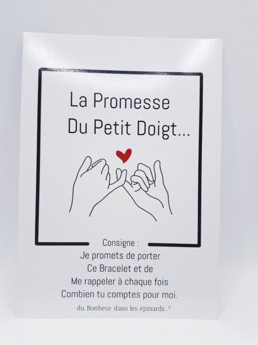 CARTE PROMESSE DU PETIT DOIGT + 2 BRACELETS PROMESSE - R11