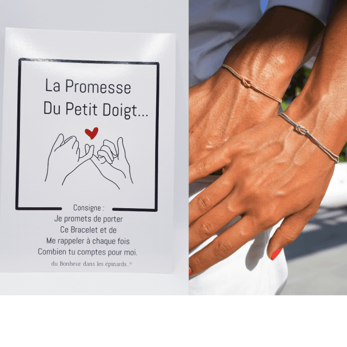 CARTE PROMESSE DU PETIT DOIGT + 2 BRACELETS PROMESSE - R11