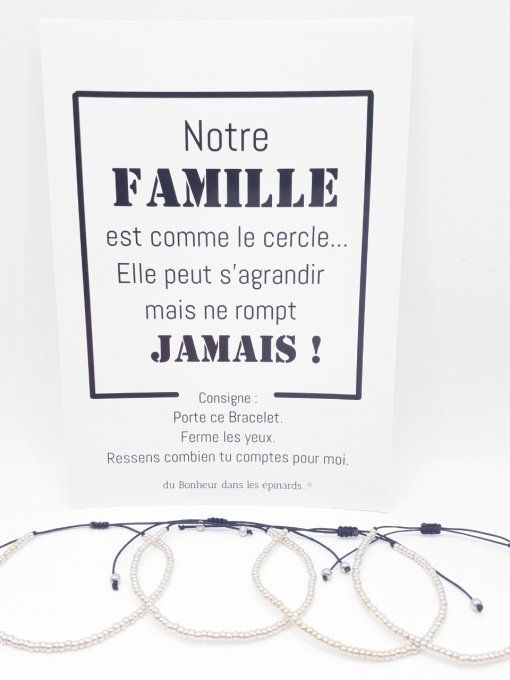 CARTE NOTRE FAMILLE  + 2 à 12 BRACELETS - F01